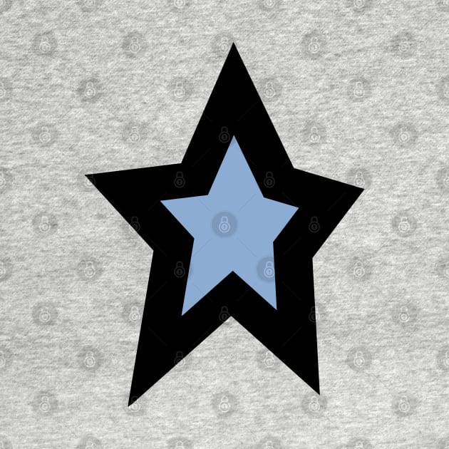 Blue Star Thick Black Line by ellenhenryart